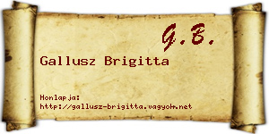 Gallusz Brigitta névjegykártya
